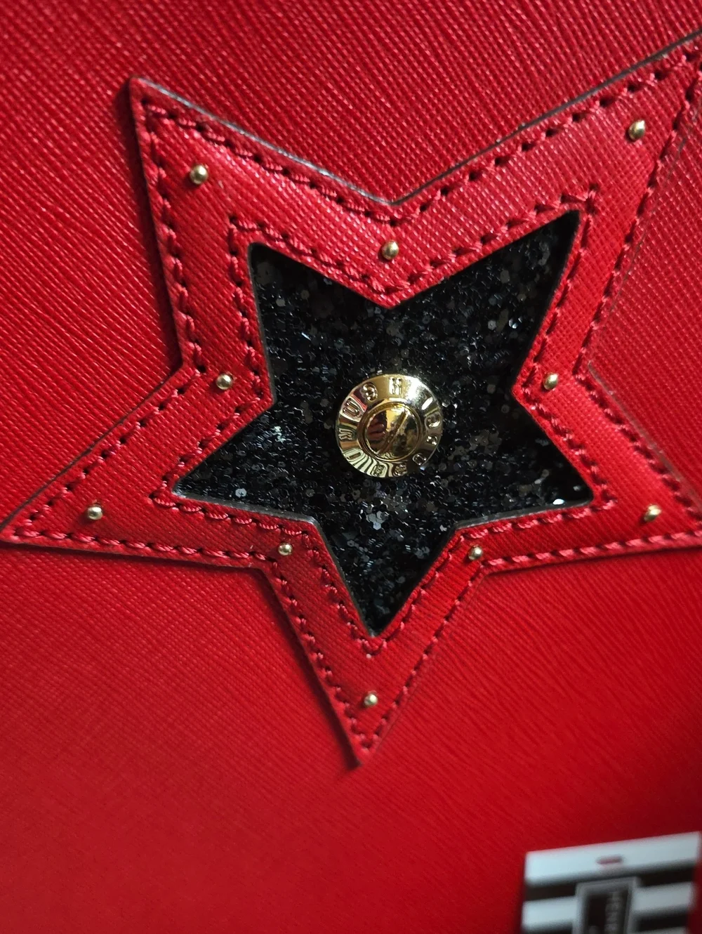 Henri Bendel Saffiano Leather Star Studded Clutch Nwt With Dusty